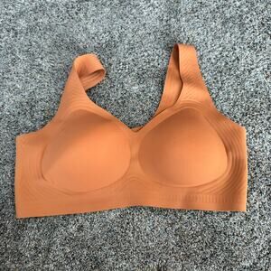 SheCurve Orange Wireless Bra Removable Padding Women's Plus Size 3X Soft Stretch